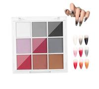 Poudre de pigment à ongles, 3x3 pouces 9 couleurs Palette de poudre pigmentaire à clous solide, poudre de pigment néon ajusté en couleur de couleur bricolage pour les ongles, type 2, pigment de ong