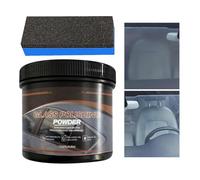 Poudre de polissage pour verre - Nettoyant pour film d'huile automobile - Poudre de nettoyage pour vitres de voiture avec éponge, nettoyant pour détachage de film d'huile, dissolvant de rayures pour p