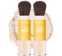 Poudre De Protection Solaire Minéralevisage 50poudre De Protection Solaire Minérale Translucidehuile De Contrôlefinition Mate Naturellelégère Et Durable Avec Pinceau (2pcs)