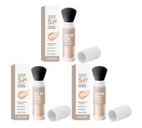 Poudre de protection solaire SPF 50 à base de minéraux, poudre de fixation minérale de protection solaire à appliquer avec pinceau, pour enfants et adultes, poudre de protection solaire pour cuir