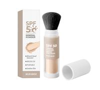 Poudre de protection solaire SPF 50 à base de minéraux, poudre de fixation minérale de protection solaire à appliquer avec pinceau, pour enfants et adultes, poudre de protection solaire pour cuir