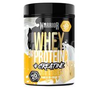 Poudre de protéines de whey Warrior + Créatine 500 g - Shake de nutrition sportive pour la croissance musculaire, la performance et la récupération - 20 portions (Glace à la vanille)