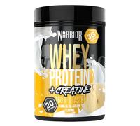 Poudre de protéines de whey Warrior + Créatine 500 g - Shake de nutrition sportive pour la croissance musculaire, la performance et la récupération - 20 portions (Glace à la vanille)