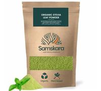 Poudre de Stévia Bio Pure Samskara (Asteraceae) 100 g - Feuilles de Stévia d’Origine Espagnole, Édulcorant Naturel, Alternative au Sucre en Poudre de Stévia, Brut et Vert, 100% Stévia Pure