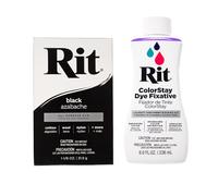 Poudre de teinture concentrée multi-usages Rit pour vêtements, décoration et loisirs créatifs - Noir avec fixateur ColorStay
