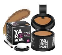 Poudre de touche-racines Yargkos, masque instantané pour cheveux gris. Idéale pour les racines, la barbe ou les zones clairsemées, hommes et femmes (Marron clair)