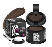 Poudre de touche-racines Yargkos, masque instantané pour cheveux gris. Idéale pour les racines, la barbe ou les zones clairsemées, hommes et femmes (Marron foncé)
