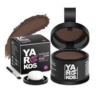 Poudre de touche-racines Yargkos, masque instantané pour cheveux gris. Idéale pour les racines, la barbe ou les zones clairsemées, hommes et femmes (Marron moyen)