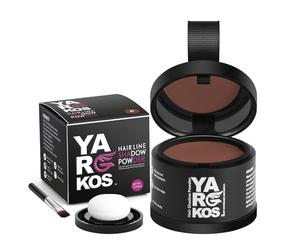 Poudre de touche-racines Yargkos, masque instantané pour cheveux gris. Idéale pour les racines, la barbe ou les zones clairsemées, hommes et femmes (Rouge et marron)
