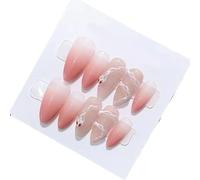 Poudre dégradée for ongles à motif serpent, nail art 3D amovible en amande, faux ongles réutilisables(S)