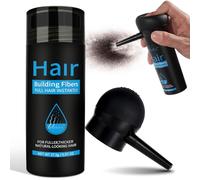 Poudre Densifiante Cheveux 27.5G Fibres Capillaires Densifiantes Hair Building Fibers pour Cheveux Fins Clairsemés Racine Calvitie (Marron foncé avec Applicateur)