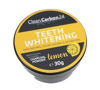 Poudre dentaire CleanCarbon24® Vegan et sans fluor - Blanchiment au charbon actif et au citron | Cosmétiques dentaires bio pour des dents éclatantes de blancheur et un sourire
