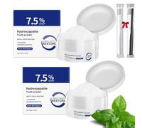 Poudre D'Hydroxyapatite Microcristalline,7.5% De Poudre Nano Hydroxyapatite,Poudres MinéRales De Restauration Des Dents,Protection De L'éMail. (Taille : 2 pièces, léger goût de menthe-m)