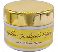 Poudre d'or pour le visage Nefertiti - Teint radieux, éclat naturel, hydratation & soin - Pigments minéraux en vrac, hydrolysat de soie, kaolin, oxyde de fer, feuille d'or - 50 ml - chi-enterprise