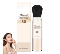 Poudre fixatrice minérale avec pinceau doux, poudre visage pour peaux matures, translucide, matifiante et anti-sébum, protection solaire longue durée, légère et respirante (1pcs)