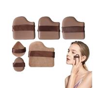 Poudre Libre Puff Maquillage,Éponge Fond de Teint | 6 Pièces Réutilisables Voyage Femmes Filles Beauté Doux Outils