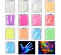 Poudre Lumineuse, Pigments Fluorescents 13 Couleurs, Pigment De Résine Époxy Fluorescent, Poudre Phosphorescente Pour Resin, Slime, Nail, Peinture, Acrylique, Bricolage - 10g