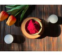 Poudre marocaine AkherFassi pour les lèvres et les cheveux musc et blush Pétale de coquelicot naturel et grenade (rouge, 30 g)