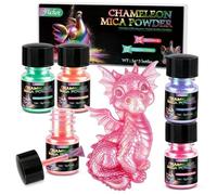 Poudre Mica Caméléon, 5 * 3g Couleur Shift Mica Set, pour résine époxy