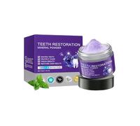Poudre minérale pour la restauration des dents, poudre minérale éclaircissante pour les dents, pour le blanchiment des dents, le polissage et le détachage des dents, saveur menthe (1PCS)