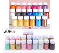 Poudre Nacrée, Colorant En Résine Époxy, Pigment De Perle, Poudre Minérale Naturelle, Mica, 20 Pièces