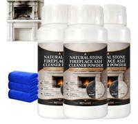 Poudre nettoyante pour la suie et les cendres de cheminée en pierre naturelle pour la brique et le foyer,élimine les taches de suie et de fumée et la saleté,poudre nettoyante pour cheminée (3pcs)