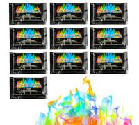 Poudre pour Colorer Les Flammes, Magique Arc-en-Ciel Flamme, Feu Mystique, Feu d Artifice Exterieur, Mystical Dartifice Usage Extérieur Camping ou Jardin Halloween et Noël, 10pc
