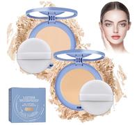 Poudre Pour Le Visage, Poudre Waterproof Longue Tenue, Poudre Fixatrice, Poudre Légère Et Délicate, Sans Effet Brillant, Fond De Teint Mat Et Lisse, Impeccable (1#+2#)