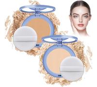 Poudre Pour Le Visage, Poudre Waterproof Longue Tenue, Poudre Fixatrice, Poudre Légère Et Délicate, Sans Effet Brillant, Fond De Teint Mat Et Lisse, Impeccable (3#+1#)