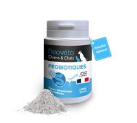 NEOVETO - Probiotiques - Poudre de Pro et prébiotiques pour Chien & Chat - 90 cuillérées - Actifs agréés par Les Services vétérinaires français - Fabriqué en France - Facile à administrer