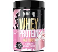 Poudre protéinée Warrior Whey 500 g (jusqu’à 36 g par portion) - Goût délicieux et riche en acides aminés - 20 portions (Milkshake à la fraise)