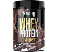Poudre protéinée Warrior Whey 500 g (jusqu’à 36 g par portion) - Goût délicieux et riche en acides aminés - 20 portions (Brownie au chocolat)