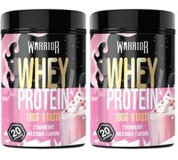 Poudre protéinée Warrior Whey 500 g (jusqu’à 36 g par portion) - Goût délicieux et riche en acides aminés - 20 portions (Milkshake à la fraise) (Lot de 2)