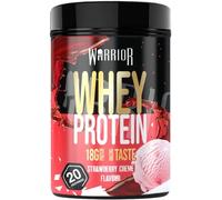 Poudre protéinée Warrior Whey 500 g (jusqu’à 36 g par portion) - Goût délicieux et riche en acides aminés - 20 portions (Crème à la fraise)