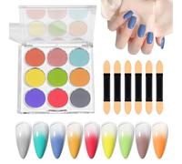 Poudre Scintillante Pour Ongles - Miroir Magique | 9 Couleurs,Pailletés Brillants Poudre Décorative Art Dégrade Arc-En-DIY Pour Pâques Halloween Noël