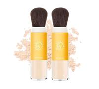 Poudre solaire minérale fixatrice SPF 35 avec pinceau, translucide, longue tenue, légère et respirante, pour le visage, le cuir chevelu et les cheveux