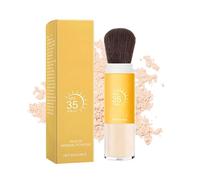 Poudre solaire minérale fixatrice SPF 35 avec pinceau, translucide, longue tenue, légère et respirante, pour le visage, le cuir chevelu et les cheveux