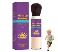 Poudre solaire minérale SPF 30 pour enfants format pinceau, Protection solaire douce pour le visage et le cuir chevelu - Résistante à la transpiration et aux éclaboussures, Format nomade (1Pièce)