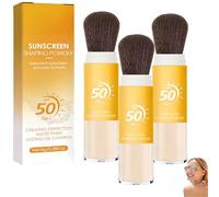 Poudre solaire pour le cuir chevelu, Poudre de protection solaire SPF 50 avec pinceau applicateur, Contrôle du sébum et fini mat - Stick solaire pour cuir chevelu Femmes et Hommes (3Pièce)
