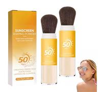 Poudre solaire pour le cuir chevelu, Poudre de protection solaire SPF 50 avec pinceau applicateur, Contrôle du sébum et fini mat - Stick solaire pour cuir chevelu Femmes et Hommes (2Pièce)