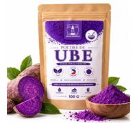 Poudre Ube 100 g - 100 % Igname Violette (Dioscorea alata) - Origine Philippines - Riche en Fibres - Pour Ube Latte, Pâtisseries, Pancakes, Desserts & Smoothies - Patate douce violette 100%