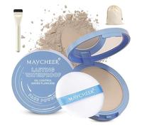 Poudre Visage Imperméable Longue Durée Maycheer, Poudre De Beauté Pour Une Tenue Parfaite Du Maquillage, Poudre Compacte Mate, Double Usage Humide Et Sec, Contrôle Du Sébum(#02 NATURAL BEIGE)