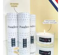 POUDRÉE - Bougie en perle de cire - 500gr - Cire Végétale, Biodégradable, non parfumée - Longue Durée - 200 Heures - 10 Mèches Incluses - Réutilisable et Écologique (3)