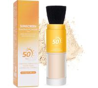 Poudres De Fixation Minérales De Protection Solairepoudre De Protection Solaire Spf50 Pour Le Visage Poudre De Contrôle D'huile Légère Avec Pinceau Pour Tous Les Types De Peau