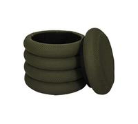 Home Deco Factory - Pouf rangement Atome HD0427 - Confort et polyvalence - 37x42x37 cm - Kaki