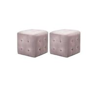 Pouf 2 st 30x30x30 cm velours roze278388