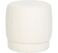 Pouf 40 cm Amea bouclette blanc Atmosphera Blanc G