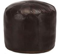 Pouf 40 x 35 cm Marron foncé Cuir véritable de chèvre Marron foncé G