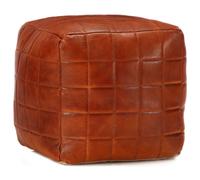 Pouf 40 X 40 X 40 Cm Brun Roux Cuir Véritable De Chèvre - Vidaxl Marron