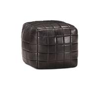 vidaXL Pouf 40 x 40 x 40 cm Noir Cuir véritable de chèvre Noir G